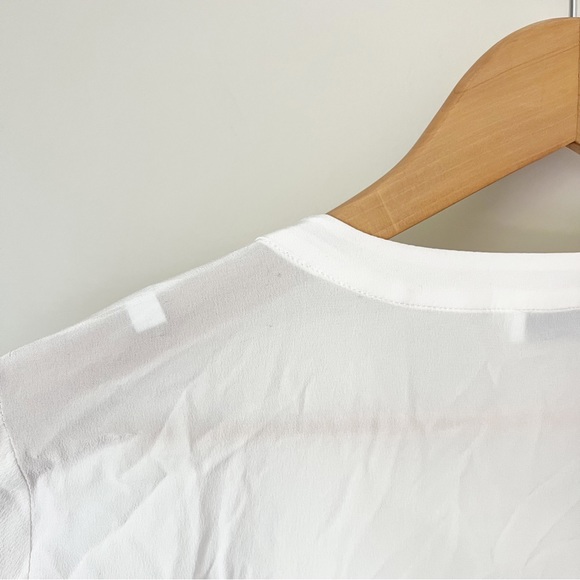 Sandro Paris Cleo Tie Lace Up Silk Blouse Ecru Off-White 2 EU 38 NWOT - Picture 12 of 15